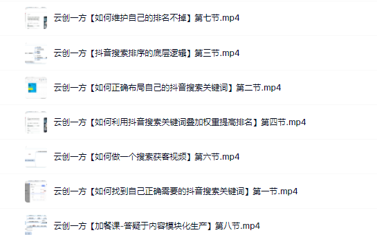 云创一方2022抖音SEO系列课程，教你如何快速上抖音搜索排名第一-问小徐资源宝库