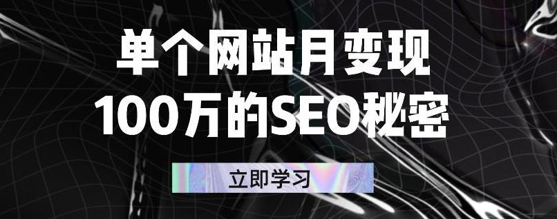 单个网站月变现100万的SEO秘密，百分百做出赚钱站点-问小徐资源宝库