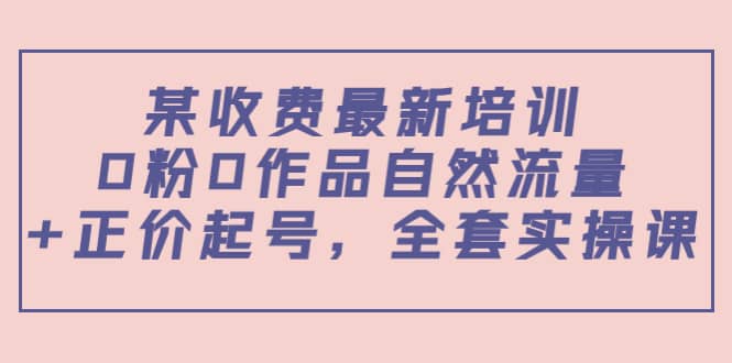 某收费最新培训：0粉0作品自然流量+正价起号，全套实操课-问小徐资源宝库