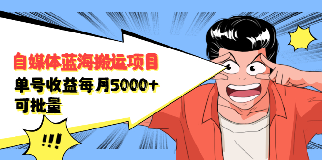 自媒体蓝海搬运项目，价值680元-问小徐资源宝库