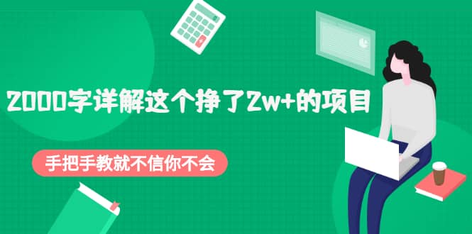 2000字详解这个挣了2w+的项目，手把手教就不信你不会【付费文章】-问小徐资源宝库